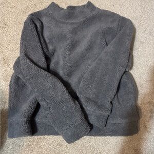 PARKE Dark Gray Fleece Turtleneck Sweater